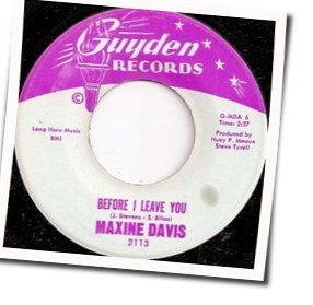 Before I Leave You Bass Tab by Maxine Davis