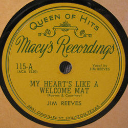 My Hearts Like A Welcome Mat Chords by Jim Reeves